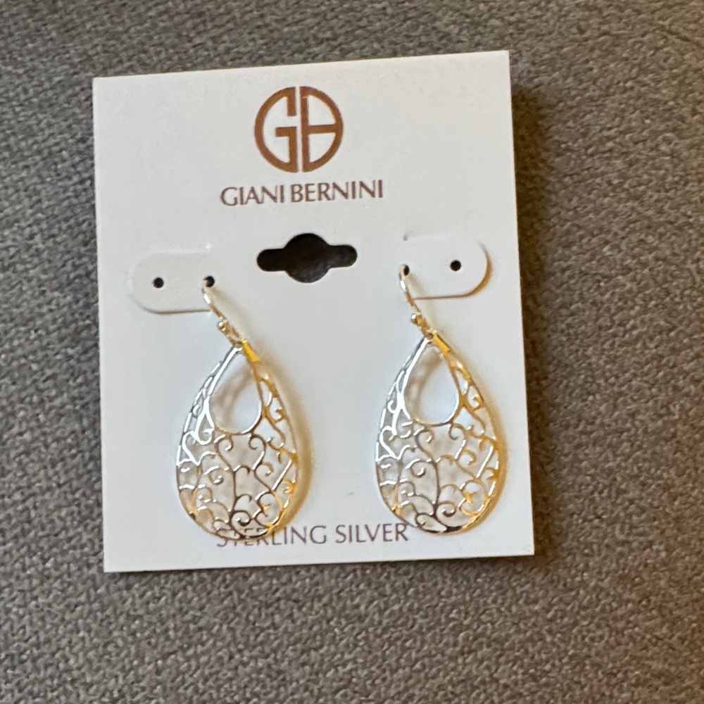 Giani Bernini Silver Teardrop and Dangle Earrings - Picture 3 of 4